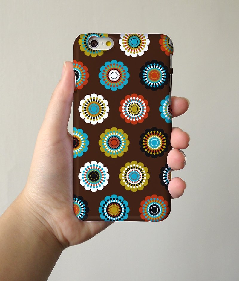 Mandala Brown Floral pattern 3D Full Wrap Phone Case, available for  iPhone 7, iPhone 7 Plus, iPhone 6s, iPhone 6s Plus, iPhone 5/5s, iPhone 5c, iPhone 4/4s, Samsung Galaxy S7, S7 Edge, S6 Edge Plus, S6, S6 Edge, S5 S4 S3  Samsung Galaxy Note 5, Note 4, No - อื่นๆ - พลาสติก 