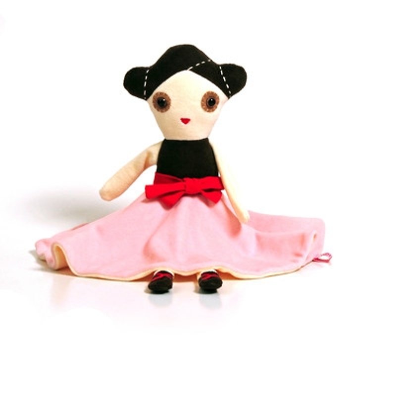 Dutch esthex handmade sewn safety material music bell ballerina Anna collection doll - ตุ๊กตา - ผ้าฝ้าย/ผ้าลินิน สึชมพู