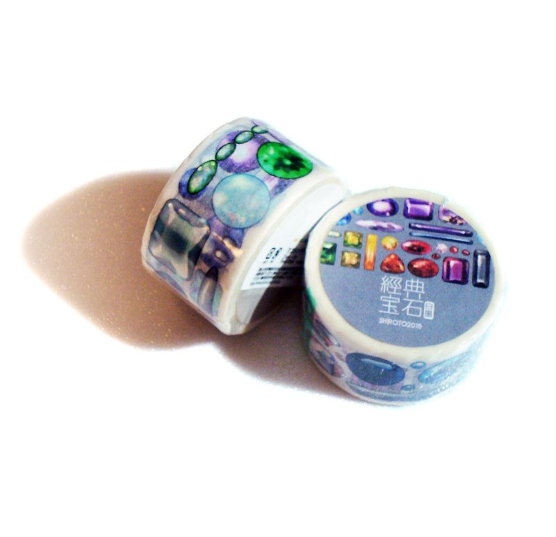 Classic gemstone - white ink special printing - paper tape - Washi Tape - Paper Multicolor