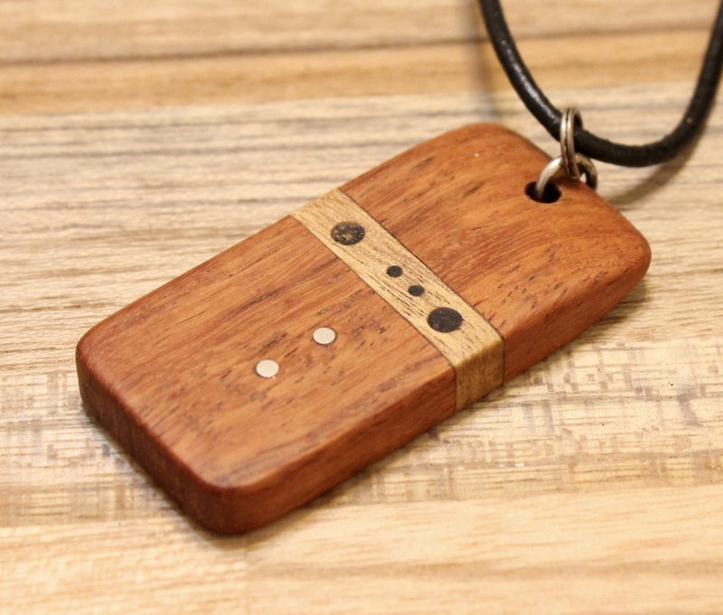 Point。Line。Plane Wooden Necklace - Necklaces - Wood Brown