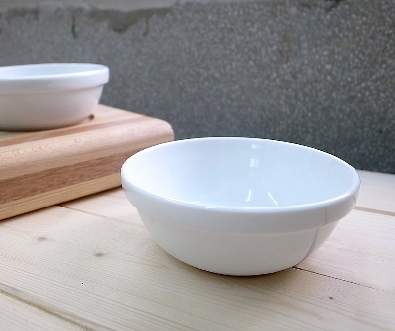 Microwavable Porcelain Bowl__ 2pcs - ชามอาหารสัตว์ - เครื่องลายคราม ขาว