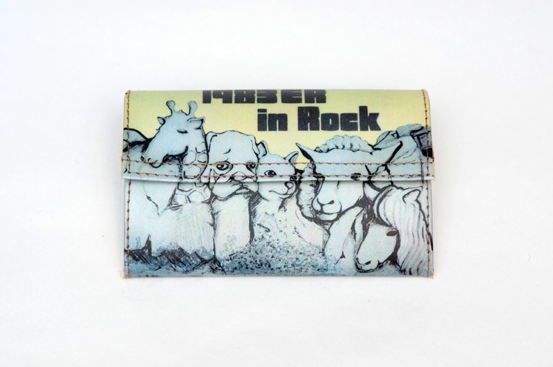 1983ER small parcel - on rock Animals - กระเป๋าสตางค์ - กระดาษ สีเหลือง