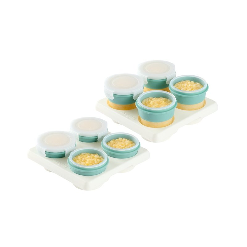 2angels silicone baby food storage cup sets_value pack(60ml + 120ml) - Other - Silicone Blue
