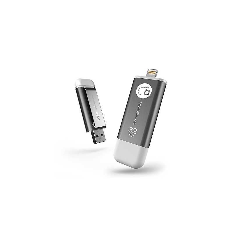 【福利品】iKlips 32GB 蘋果iOS USB3.1雙向隨身碟 灰 - USB 隨身碟 - 其他金屬 灰色