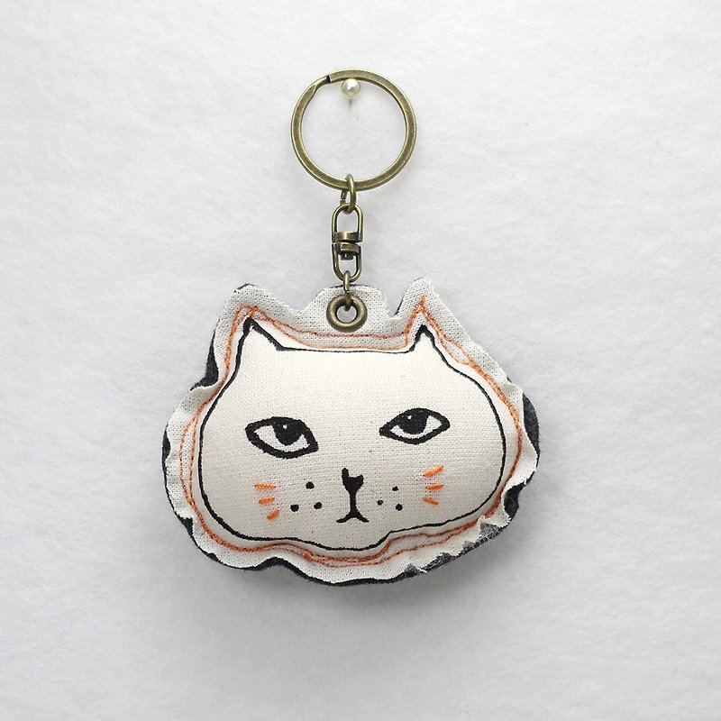 Pure hand-made key ring ︱ ︱ dull black cat. Dark gray - Keychains - Other Materials Black
