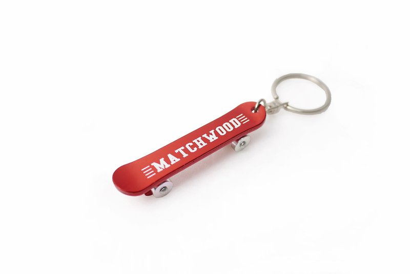 โลหะ ที่ห้อยกุญแจ สีแดง - Matchwood Skate Keychain Skate Opener Keyring Red