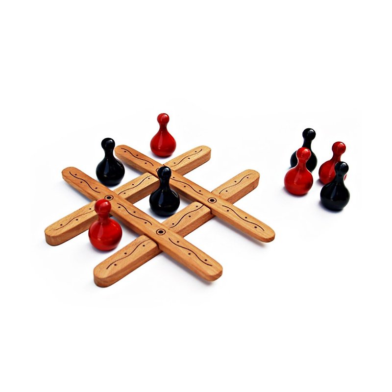 MAYA Tic-Tac-Toe Set/Red and Yellow - Kids' Toys - Wood Multicolor