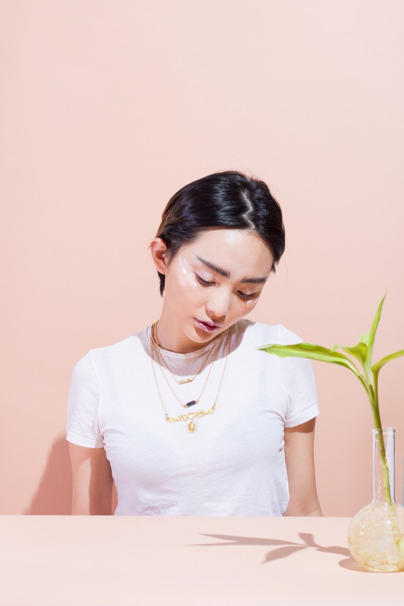 LOOPORIGINAL Roll Necklace [Roll系列 星砂石黃銅項鍊] - 項鍊 - 其他金屬 金色