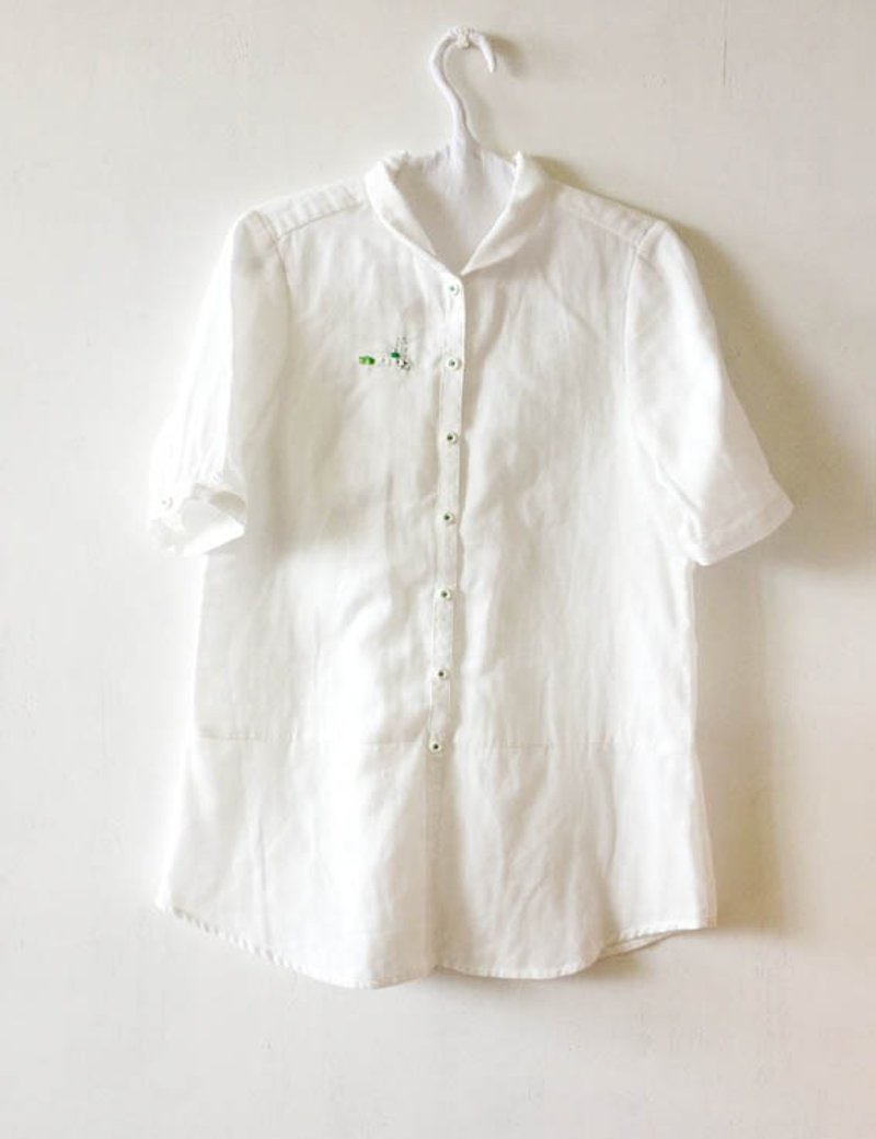 Cotton White/Summer Shirt: Spring Geometry - Women's Shirts - Acrylic White