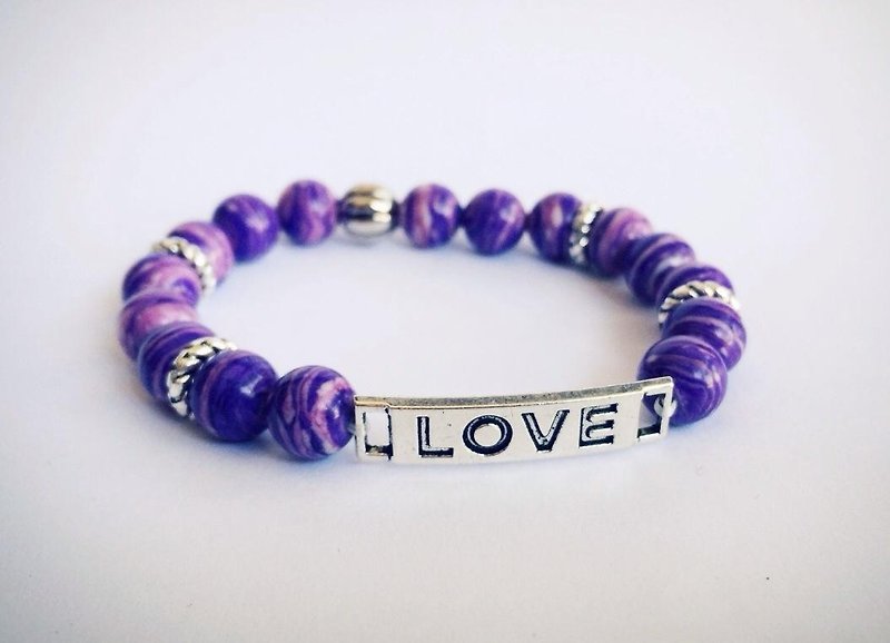 LOVE purple - Bracelets - Other Materials Purple