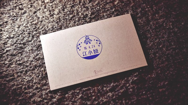 (Luckily) Love Robot #81-Customized date stamp/turnaround stamp/accounting stamp/receipt stamp/mentor stamp - Stamps & Stamp Pads - Plastic 