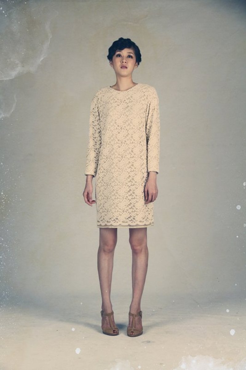 Wangyao Lace Dress - ชุดเดรส - วัสดุอื่นๆ ขาว
