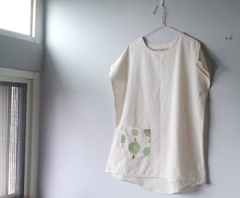 Pure hand-made cotton clothes - forest, sea - Women's Tops - Other Materials White