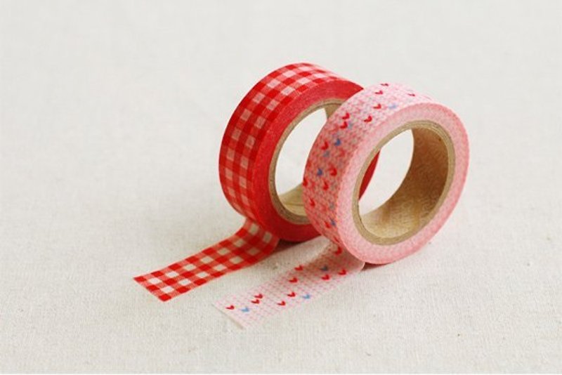 Dailylike and paper tape (2 into) 32-Candio, E2D98690 - มาสกิ้งเทป - กระดาษ สีแดง
