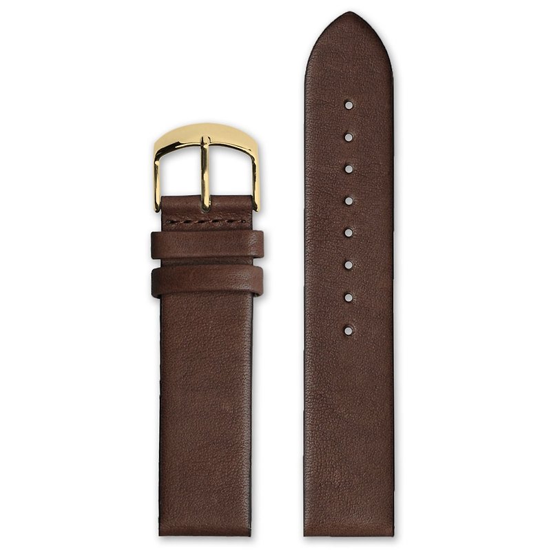 HYPERGRAND leather strap-22mm-brown calfskin (gold buckle) - นาฬิกาผู้หญิง - หนังแท้ สีนำ้ตาล
