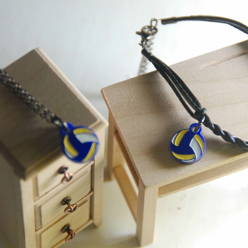Volleyball short training + volleyball bracelet/small discount - Necklaces - Acrylic Blue