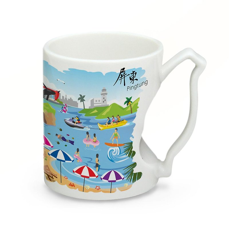 樂遊台灣系列馬克杯-屏東 - 咖啡杯/馬克杯 - 其他材質 