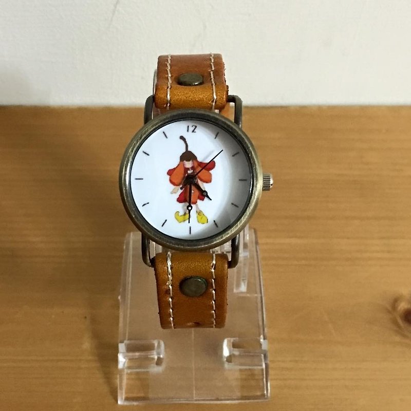 "Art of the fish" kapok baby leather strap watch the best holiday gift illustration outfit jewelry watches --W0007 - นาฬิกาผู้หญิง - หนังแท้ สีนำ้ตาล