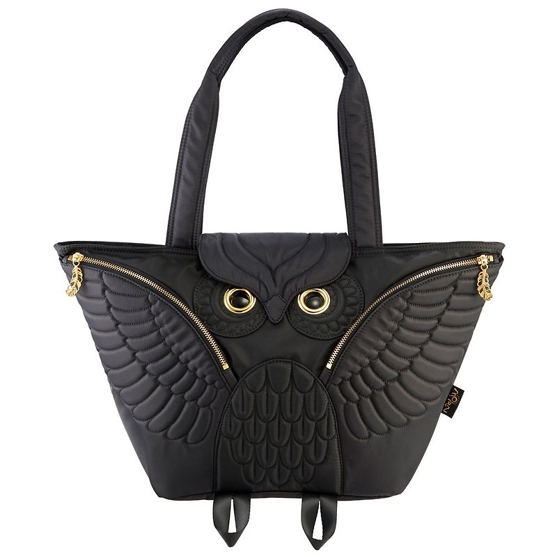Morn Creations Genuine Owl Tote Bag Mom Bag - Black - Handbags & Totes - Other Materials Black