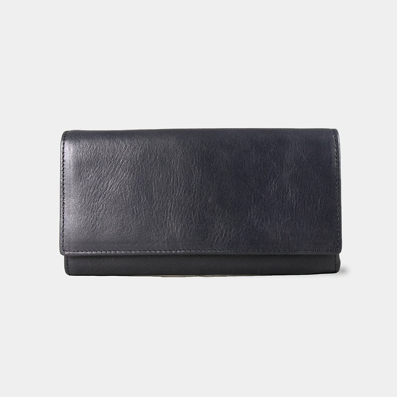 Aubrey Envelope Leather Wallet – Black Sapphire - Wallets - Genuine Leather Black