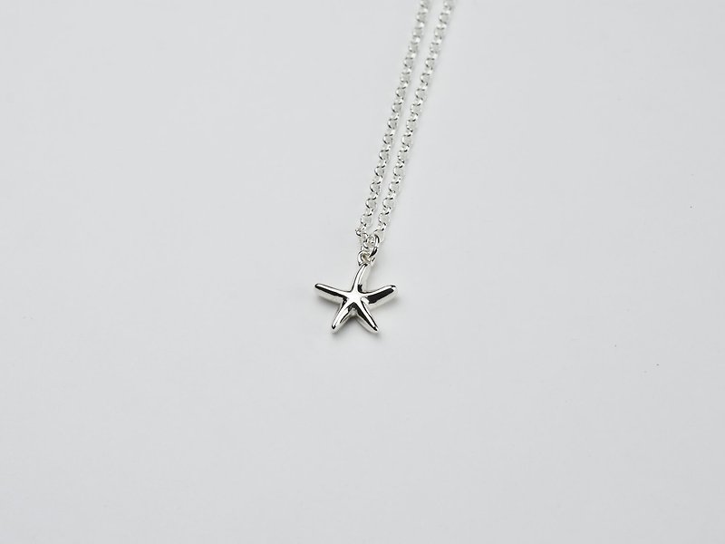 Starfish - Mermaid princess series (925 silver necklace) - C percent jewelry - สร้อยคอ - เงินแท้ สีเงิน
