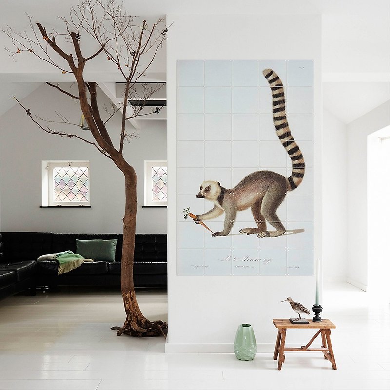 Dutch IXXI Wall Ring-tailed Lemur Ring tailed Lemur - Items for Display - Waterproof Material White