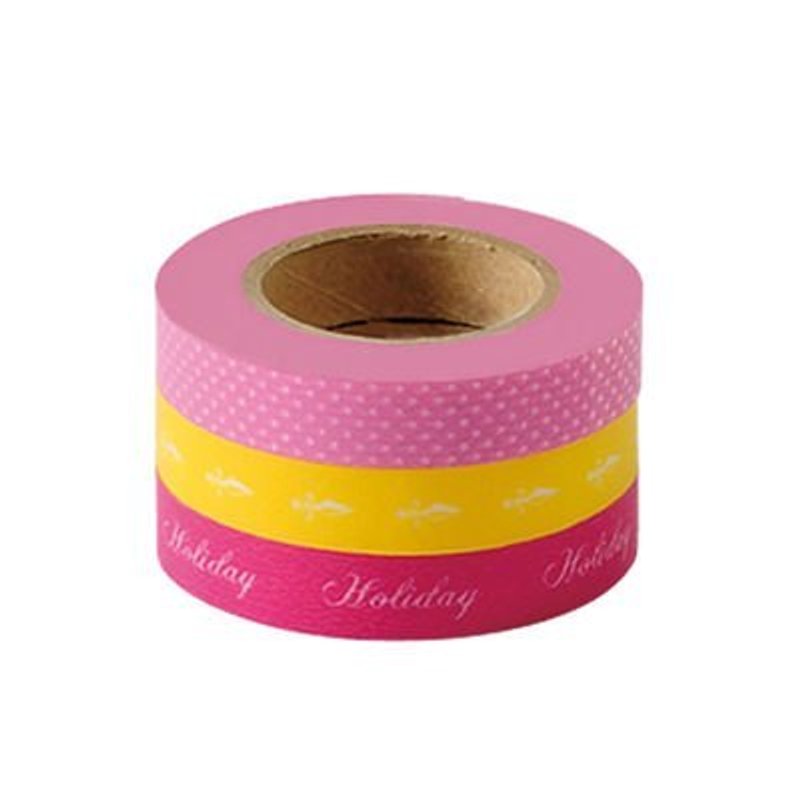 Marks Masking Tape MT和紙膠帶 繽紛手帳款-粉紅(DA-MKT4-PK) - มาสกิ้งเทป - กระดาษ สึชมพู