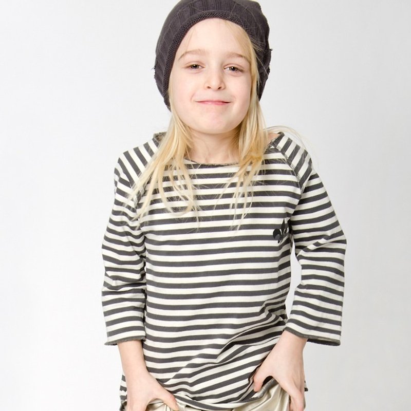 【Swedish Children's Clothing】Organic Cotton Long Sleeve Top Parent-Child 150cm to 155cm - เสื้อผู้หญิง - ผ้าฝ้าย/ผ้าลินิน สีดำ