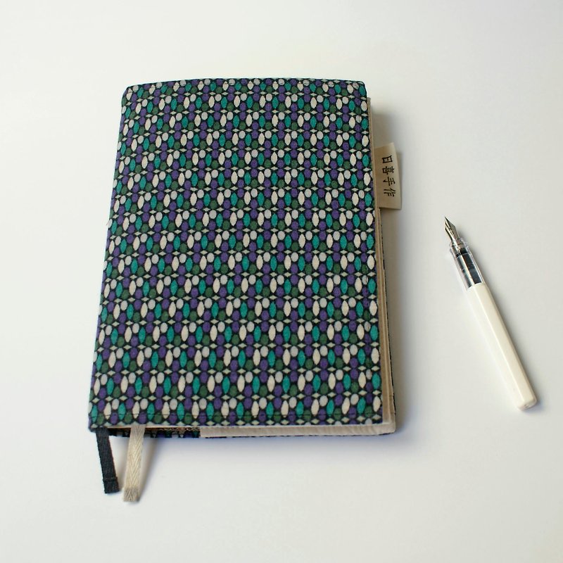 A5 book Sandwich clothing (retro geometric) _ retro, elegant, cotton, triple slipcase - Notebooks & Journals - Other Materials Black