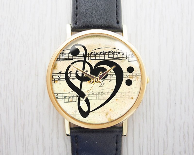 Love Notes-レディース腕時計/メンズ腕時計/ユニセックス腕時計/アクセサリー【スペシャルUデザイン - 腕時計 - 金属 ゴールド