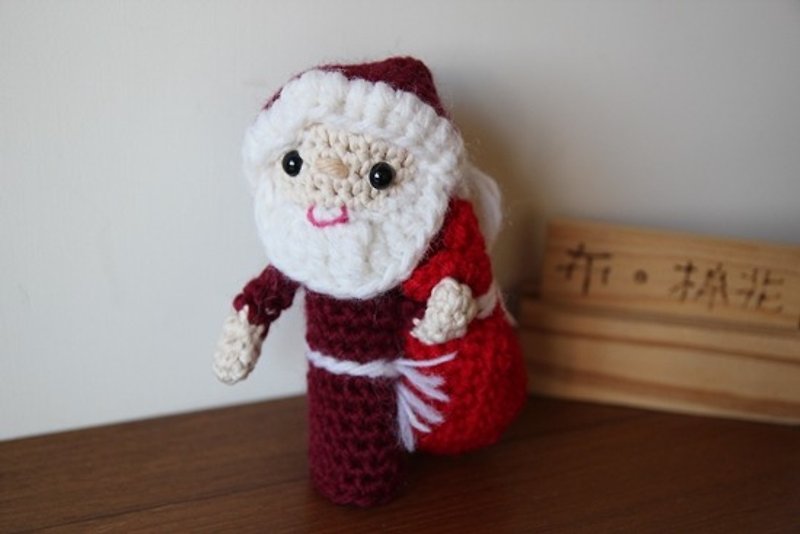 Hand hook doll wool finger doll Santa Claus Christmas decoration - ของเล่นเด็ก - วัสดุอื่นๆ สีแดง