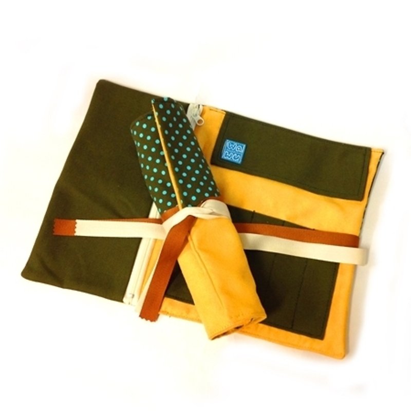 WaWu 筆捲, 捲軸式筆袋, 工具袋, 餐具袋 (檸檬) - 筆盒/筆袋 - 其他材質 黃色