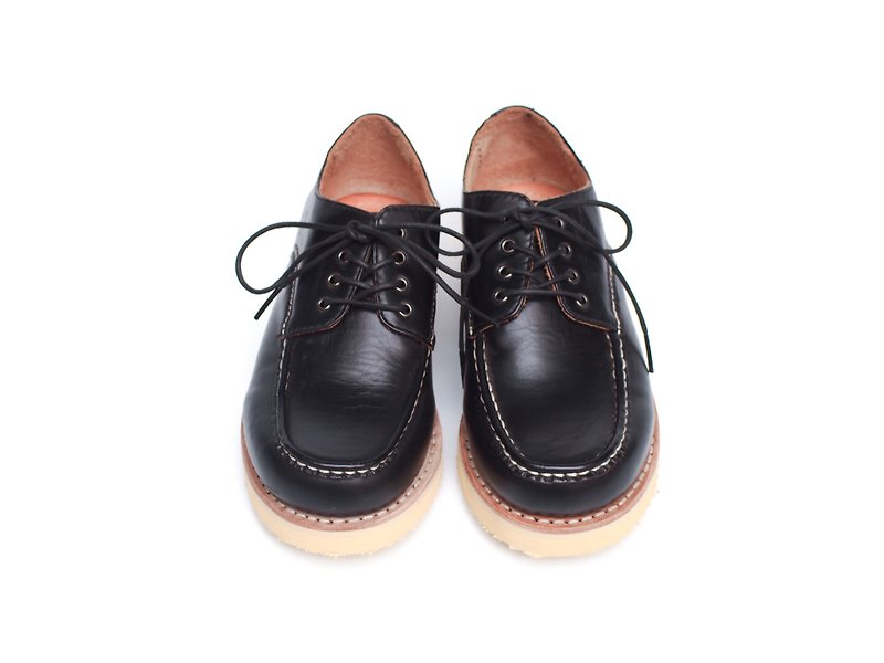 【Work Lady】SOPHIE Classic Hand-sewn Moc Toe BLACK - Women's Oxford Shoes - Genuine Leather Black