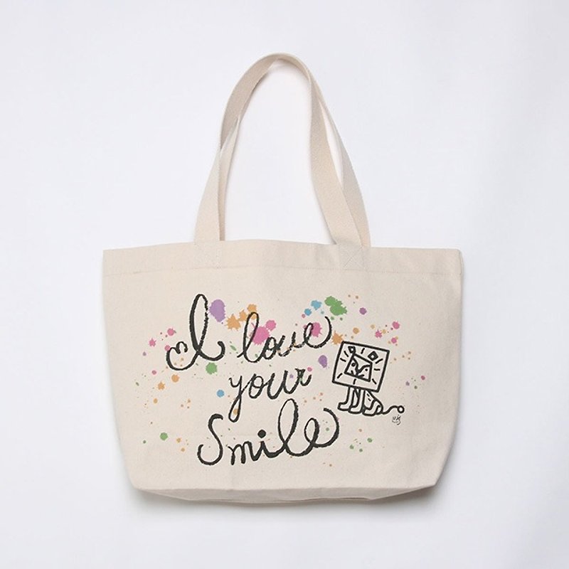 Migsaid Handmade graphic canvas bag - กระเป๋าแมสเซนเจอร์ - ผ้าฝ้าย/ผ้าลินิน สีกากี