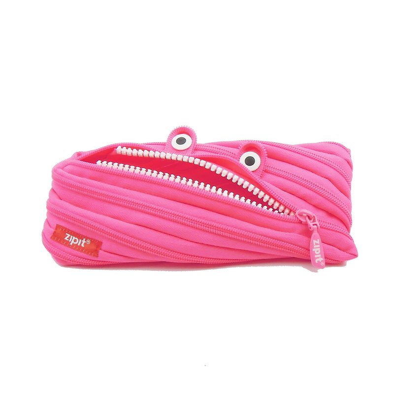 Zipit 怪獸拉鍊包(中)-桃粉 - 化妝包/收納袋 - 其他材質 粉紅色