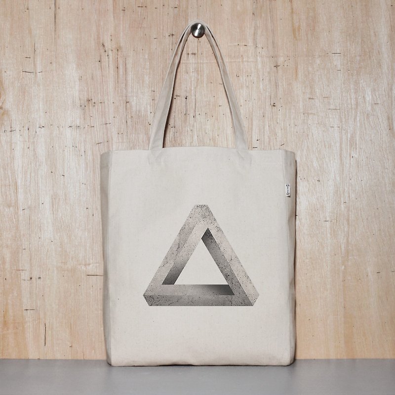 帆布袋 托特包 環保袋 可買空白 - 不合理三角形 - 側背包/斜背包 - 棉．麻 灰色