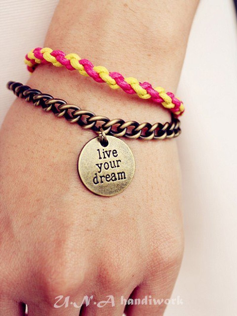 【UNA-Yona Handmade】live your dream - Bracelets - Other Materials Yellow