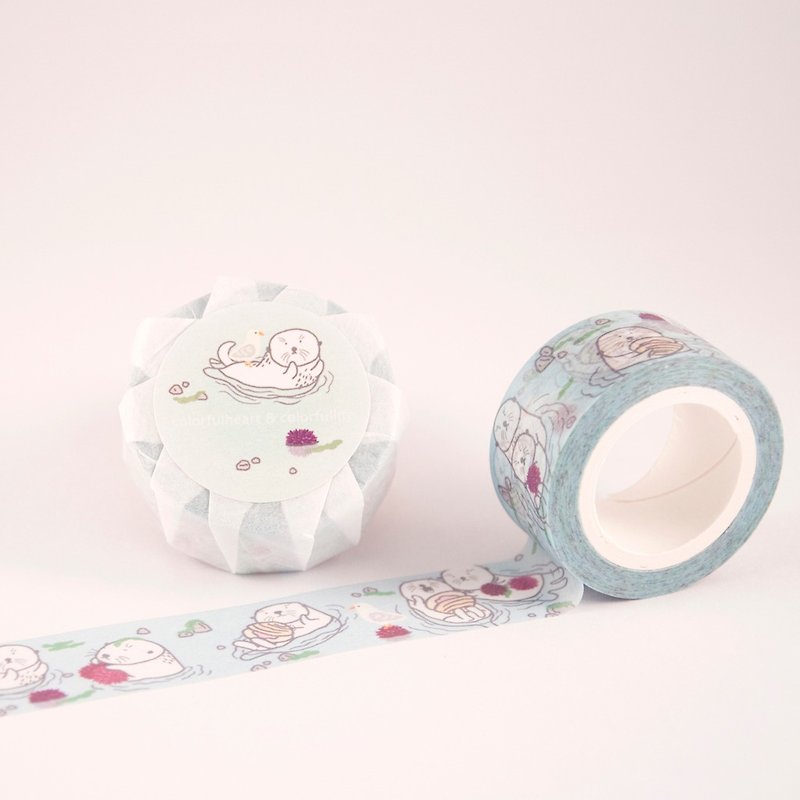 Sea otters floating Floating Sea Otters - Washi Tape - Paper Blue