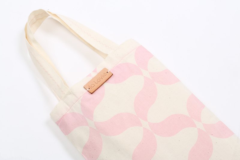Wallpaper pattern shopping bags - กระเป๋าถือ - ผ้าฝ้าย/ผ้าลินิน สึชมพู