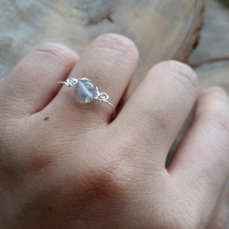 925 silver ring with flourite 新款純銀 淡藍螢石戒指 - 其他 - 紙 藍色