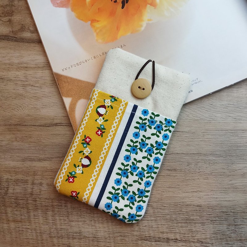 Customized phone bag, mobile phone bag, mobile phone protective cloth cover-Flower Ben pattern (M005C) - Phone Cases - Cotton & Hemp Multicolor