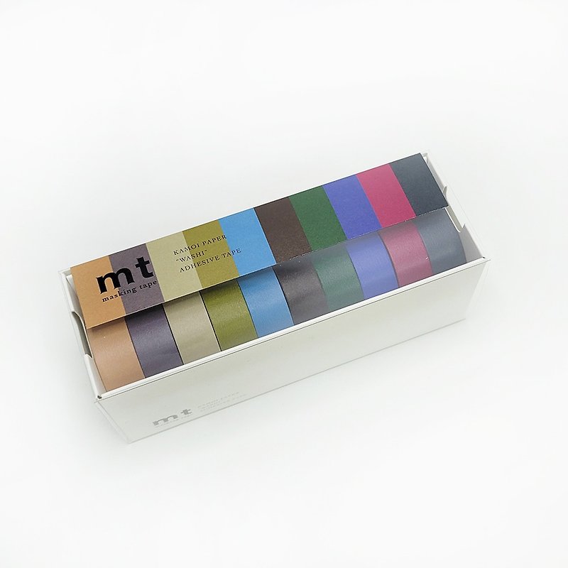 mt 和紙膠帶 10色盒裝組 / 暗色 (MT10P004R) / 7m新版 - 紙膠帶 - 紙 多色