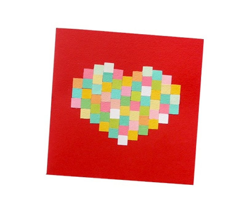 手作りカード_モザイクを愛しなさい - 心の満ちている...バレンタインカード、​​ありがとうカード - カード・はがき - 紙 多色