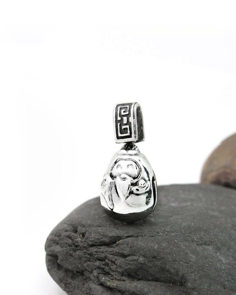 Good God Bells: Land Lord Bell Gods Chinese Style Sterling Silver (without chain)-ART64 - Necklaces - Sterling Silver Silver
