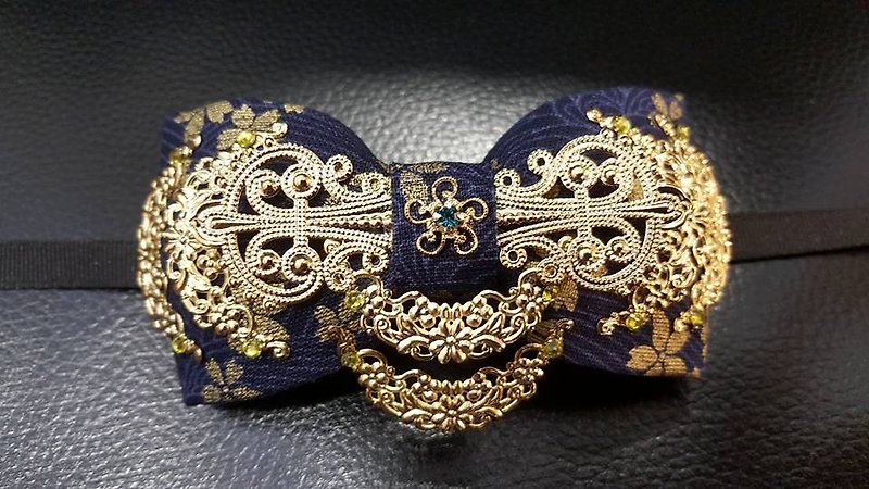 Xi Guifei JIOU, Bow tie, limited handmade bow tie, Taiwan original design, Taiwanese floral fabric, artist wear, stylist accessories, wedding accessories, pet bow tie - Ties & Tie Clips - Other Metals Multicolor