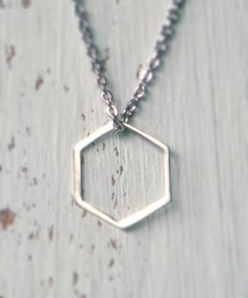 六角純銀項鍊 - Necklaces - Gemstone Gray