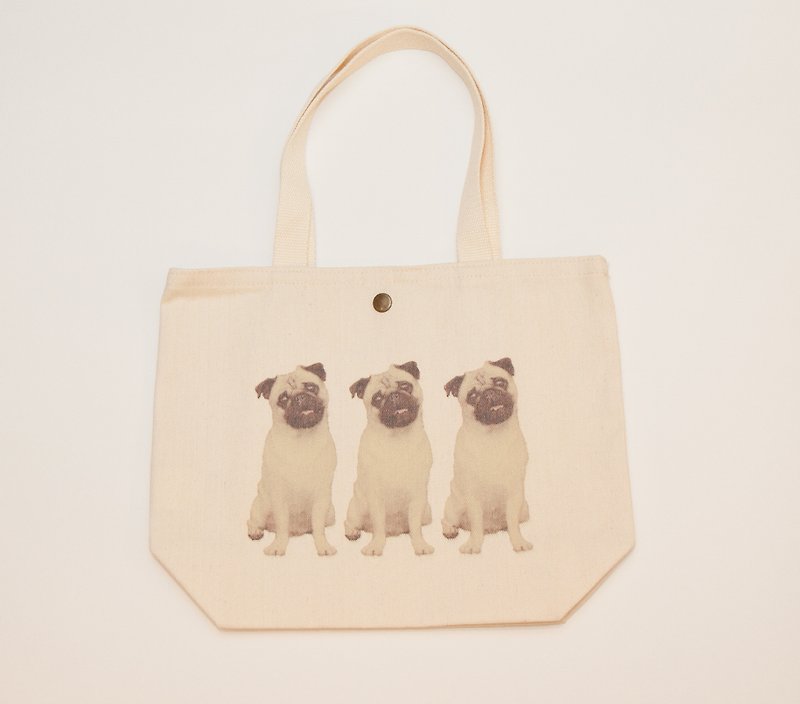 [YONG] Yongyong Yong green canvas shopping bag - Messenger Bags & Sling Bags - Cotton & Hemp White