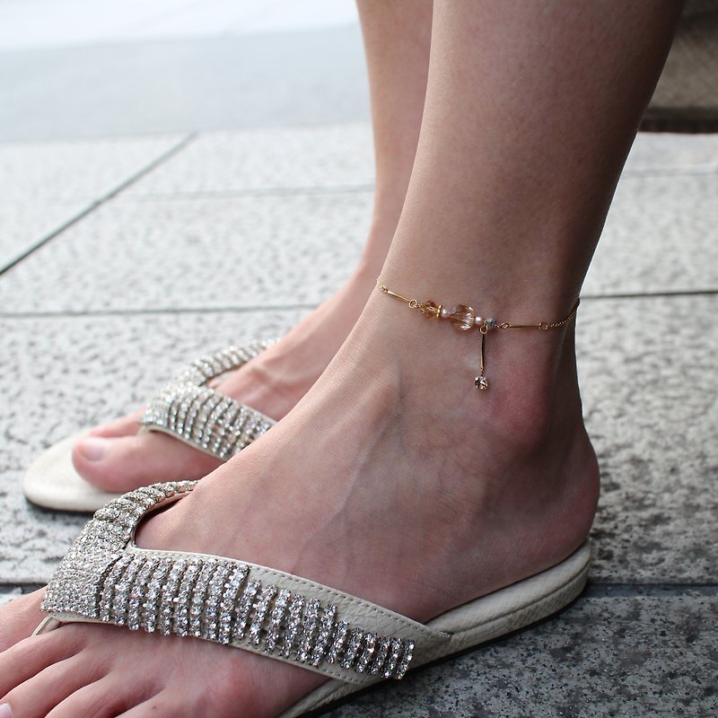 EF NO.39 summer between inch corrugated golden anklet - Bracelets - Other Materials Multicolor