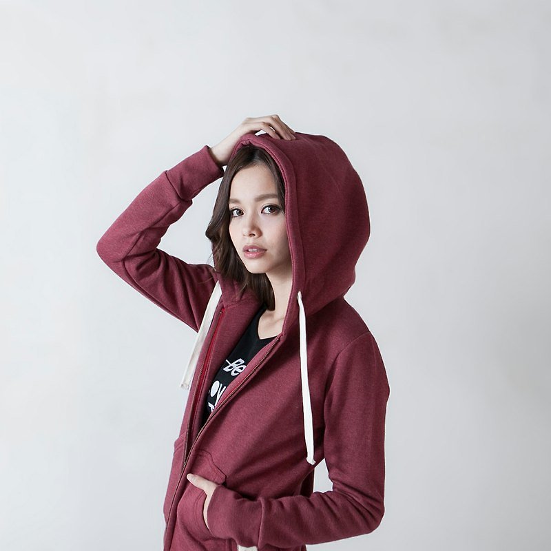 SUMI △ Eothenomys bristles spread cotton warm hooded jacket ▽ 3AF200_ Cranberry Red - Unisex Hoodies & T-Shirts - Other Materials Purple