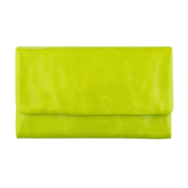 AUDREY Long Clip _Lime / Lime Green - กระเป๋าสตางค์ - หนังแท้ สีเขียว